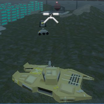 Screenshot of Hovertank 22, featuring a hovertank
