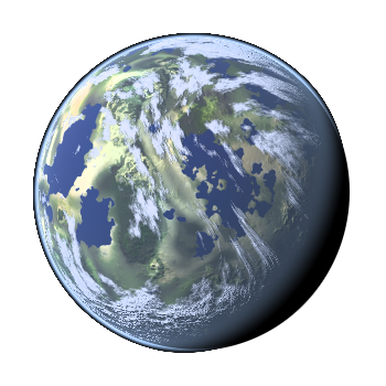 Earthlike planet, the traditional symbol for the web.